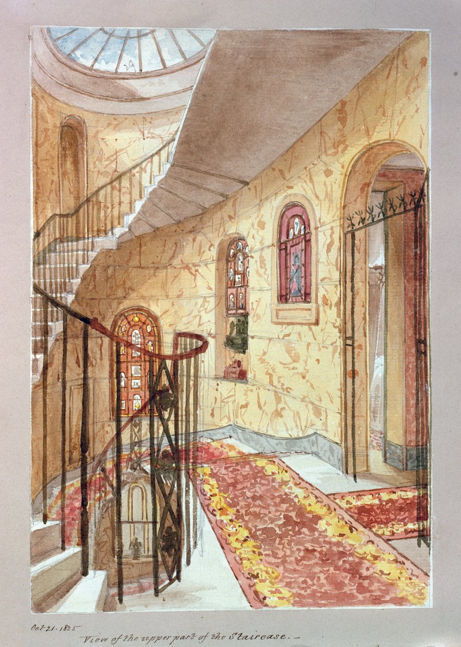 Vista de la parte superior de la escalera, 1825 de Joseph Michael Gandy