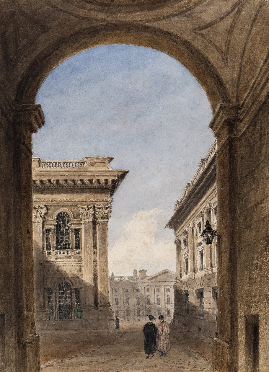 Puerta de Canterbury y Quad de Christ Church, Oxford, 1833 de Joseph Murray Ince
