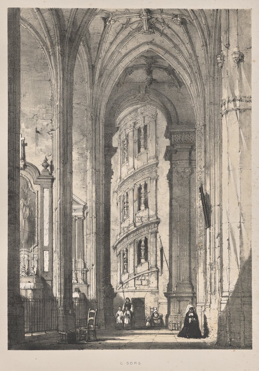 Arquitectura de la Edad Media: Iglesia de San Gisors, Interior de Joseph Nash