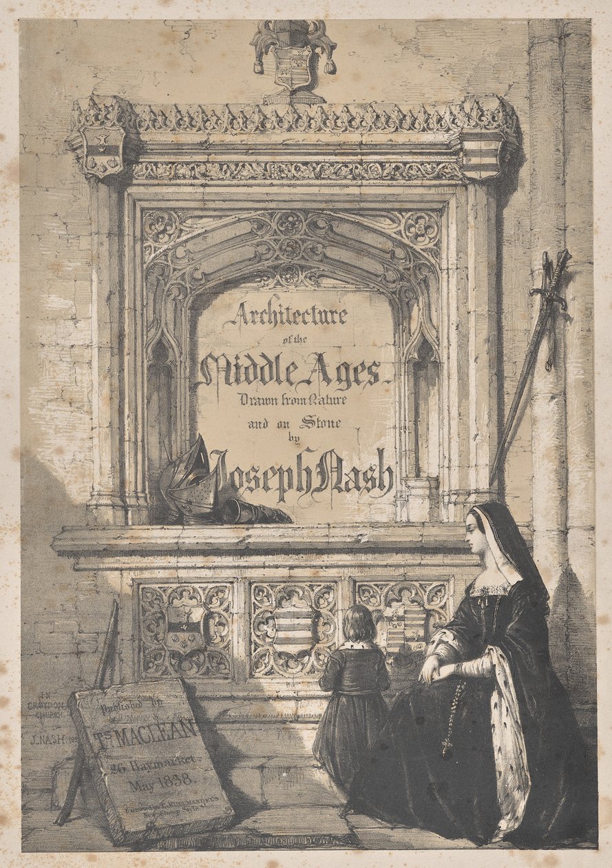 Arquitectura de la Edad Media: Página de Título - En la Iglesia de Croyden de Joseph Nash
