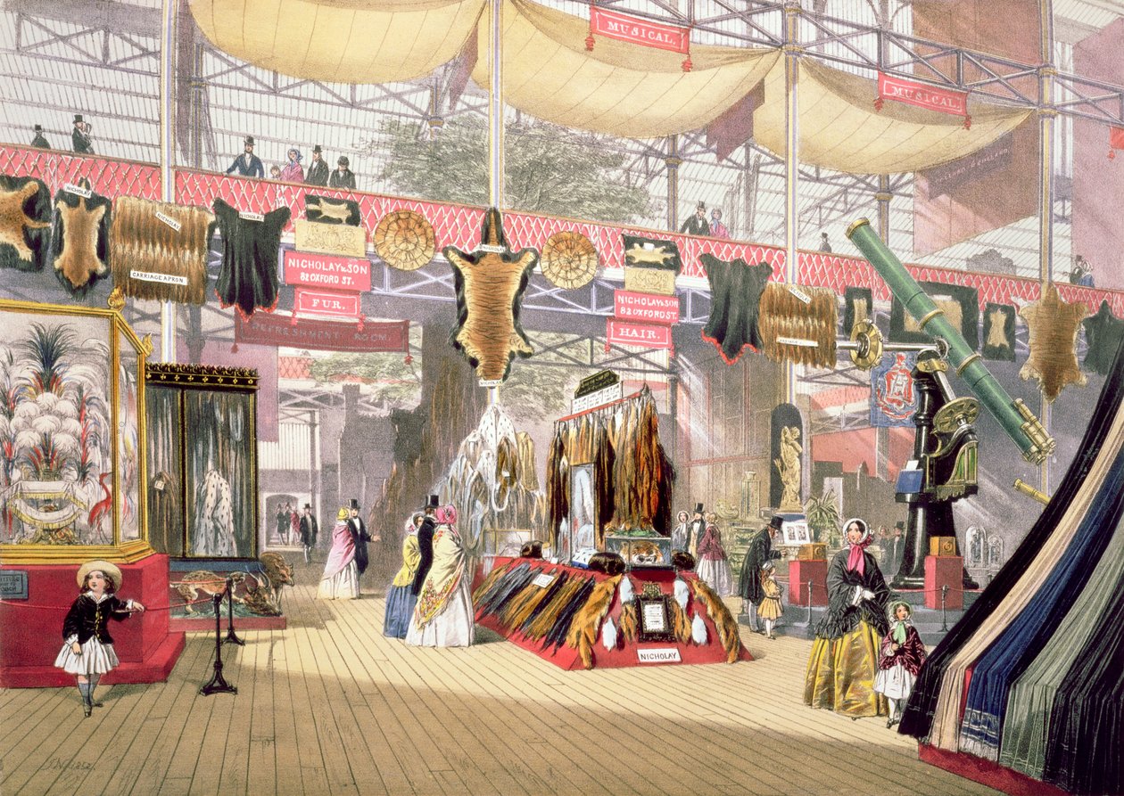 Gran Exposición, 1851: Stand de pieles, para Dickinson Brothers de Joseph Nash