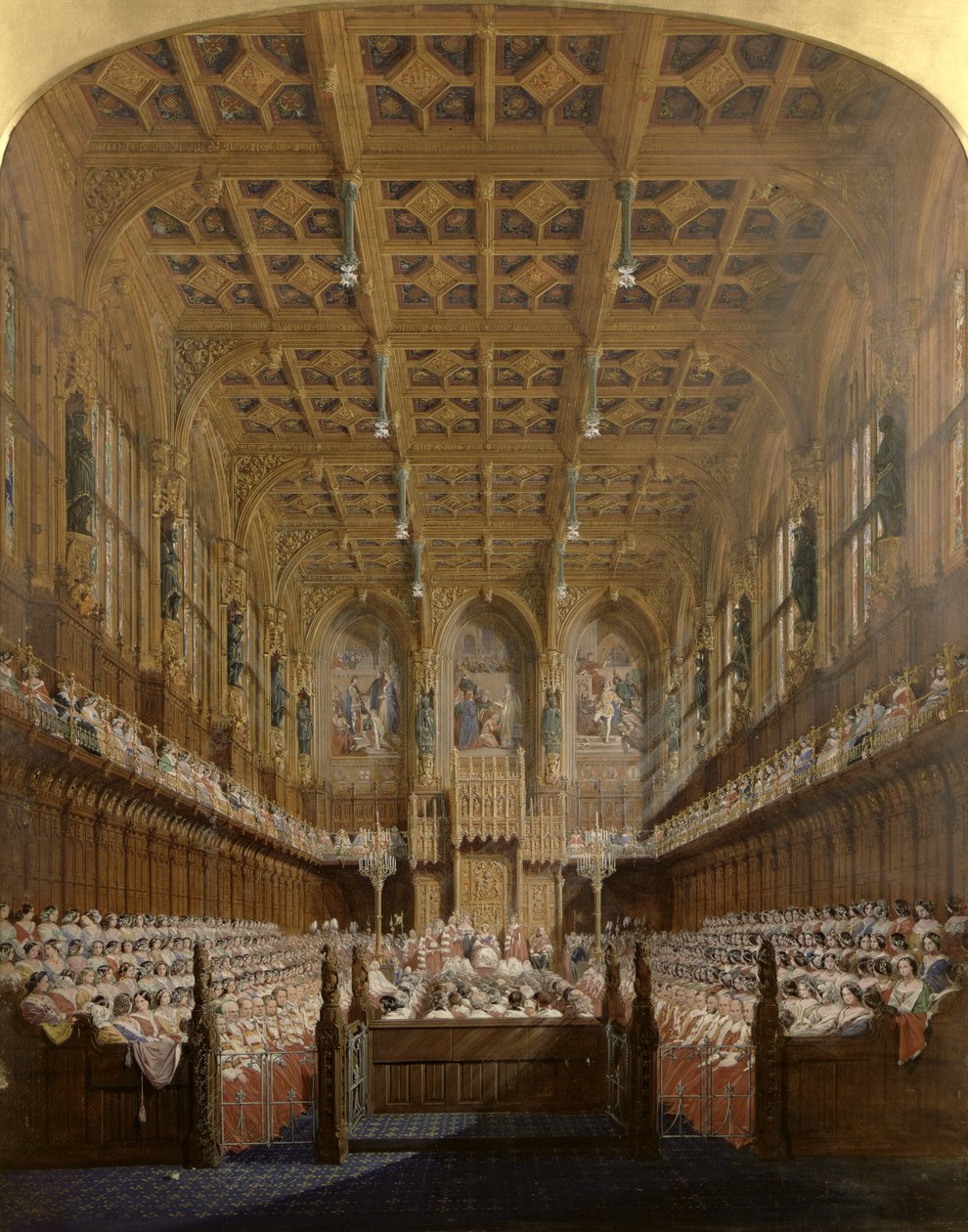 La Reina Victoria en la Cámara de los Lores de Joseph Nash