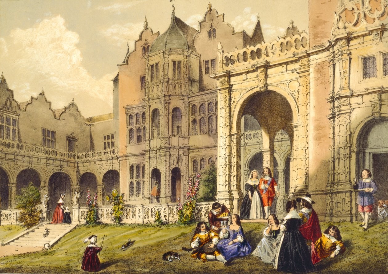 Tomando refrescos en el césped de la terraza, Holland House, Kensington de 