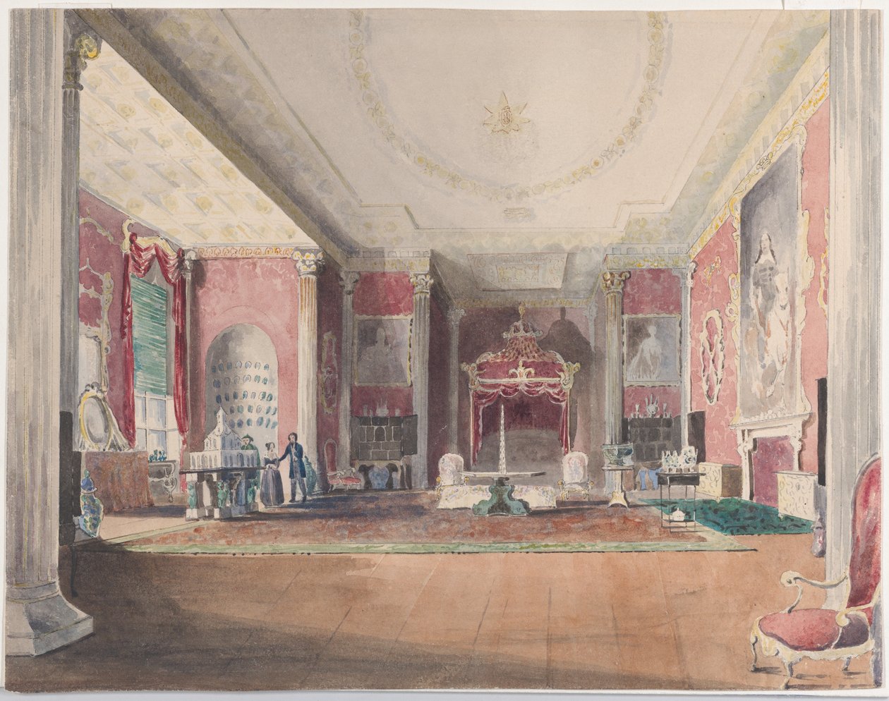 La Cámara de Dormir del Estado, Stowe, Buckinghamshire de Joseph Nash