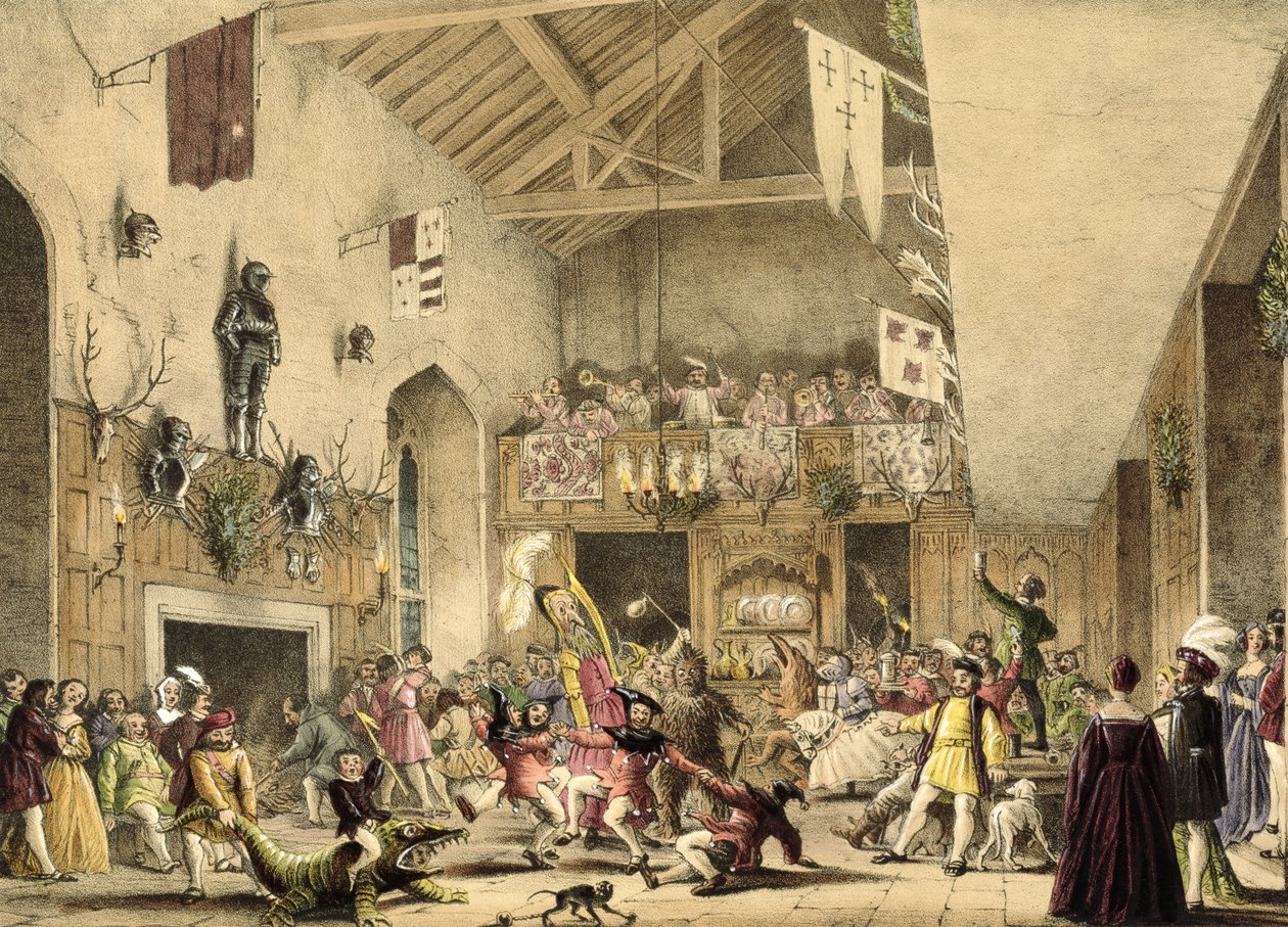 Revelaciones de la Noche de Reyes en el Gran Salón, Haddon Hall, Derbyshire, de 