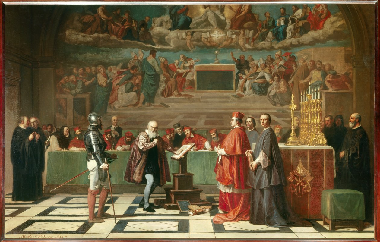 Galileo Galilei (1564-1642) ante el Santo Oficio en el Vaticano de Joseph Nicolas Robert Fleury
