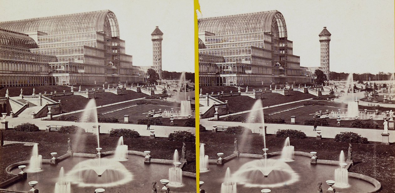 El Palacio de Cristal en Hyde Park, c.1900 (foto en b/n) de Joseph Paxton