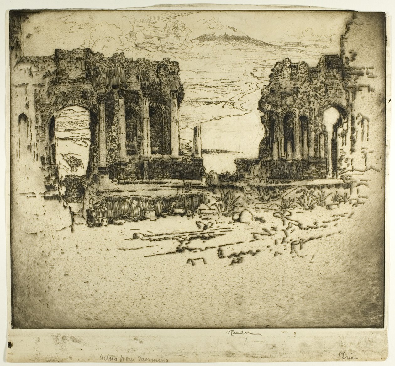 Etna desde Taormina de Joseph Pennell