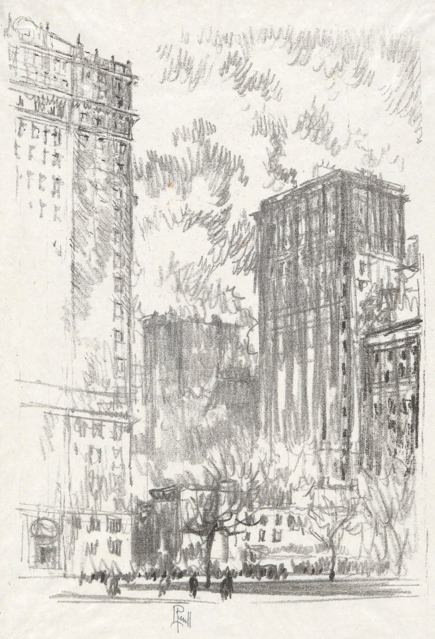 Parque de la batería, no. 1 en la colección Iconophile Club de Joseph Pennell