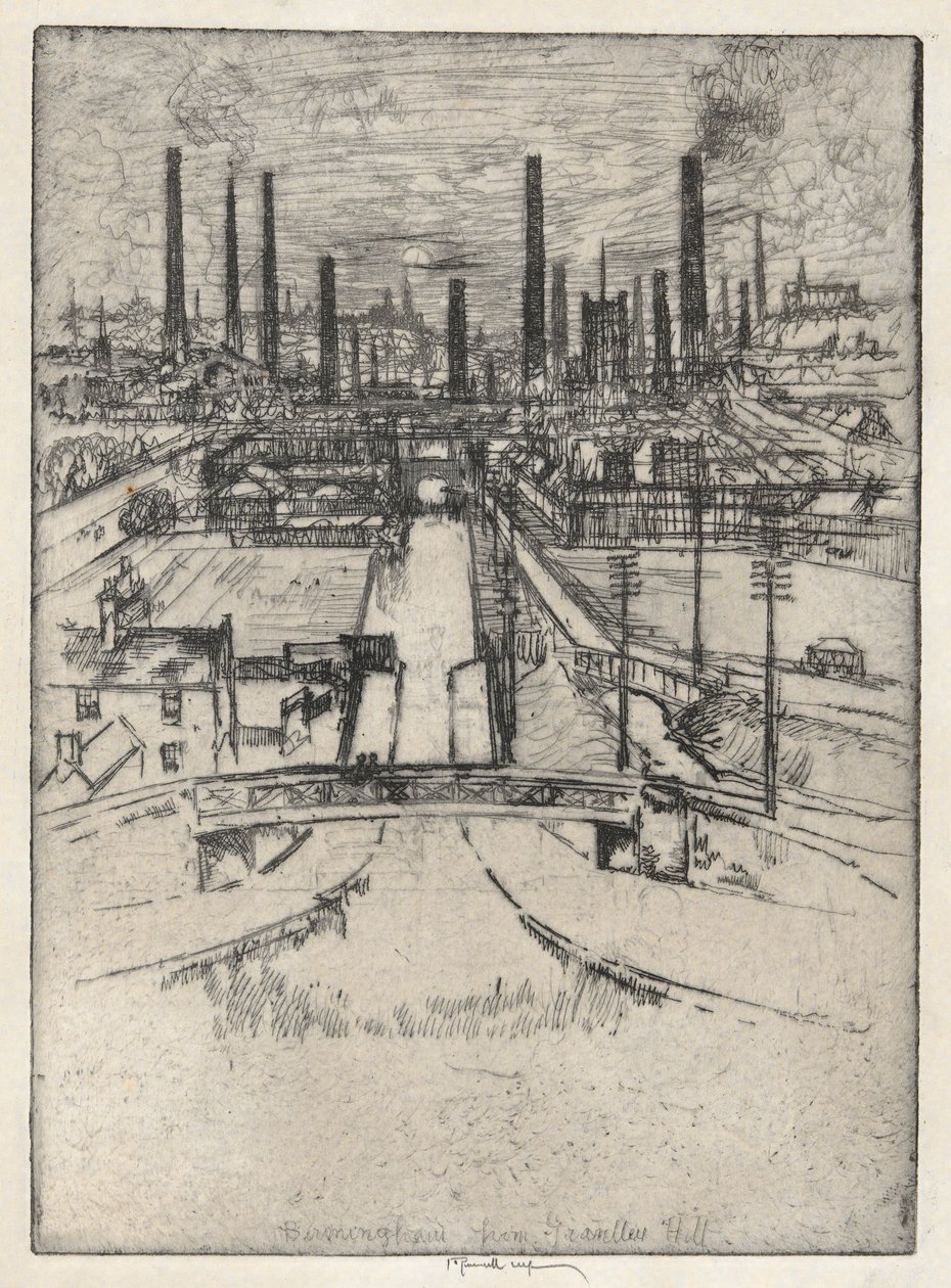 Birmingham desde Granlley Hill de Joseph Pennell