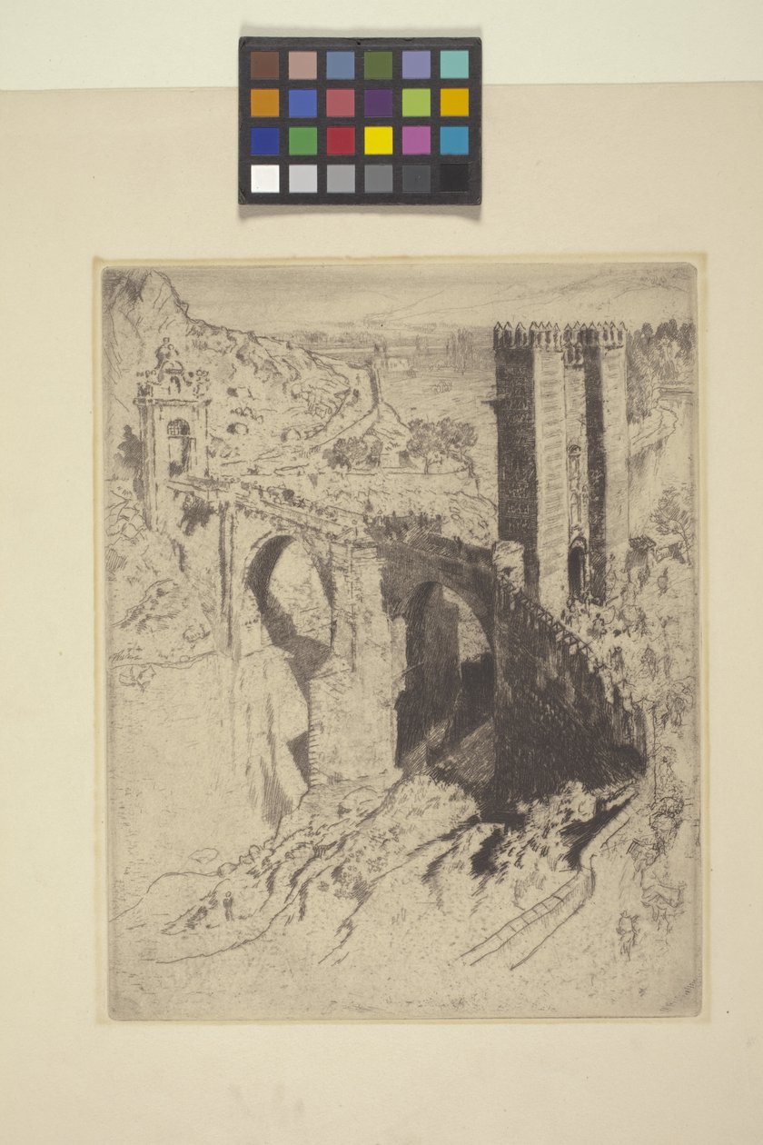 Puente de Alcántara (grabado) de Joseph Pennell