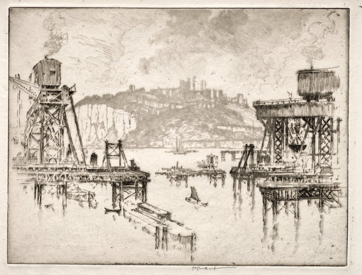 Construcción del Muelle de Dover de Joseph Pennell