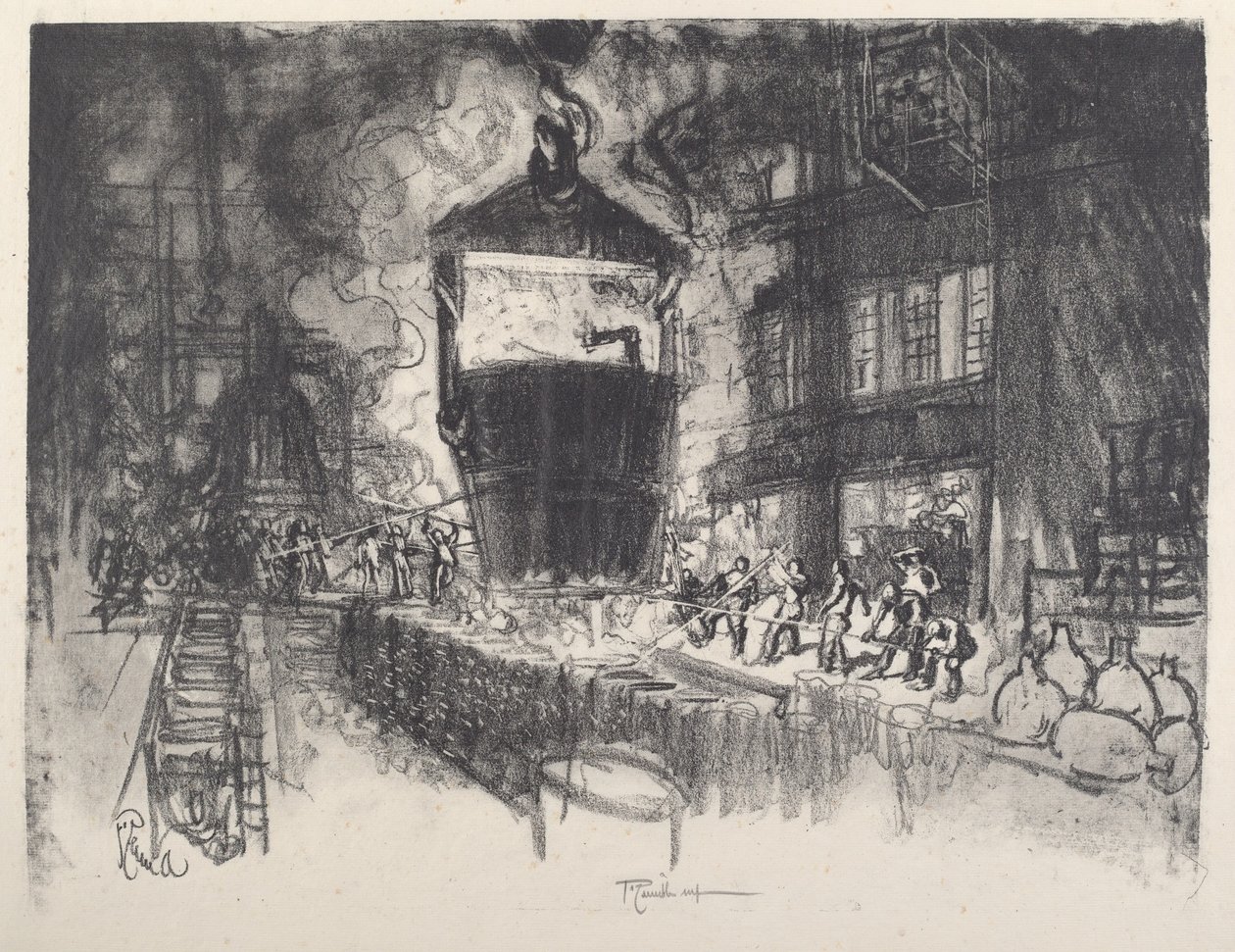 Lanzando conchas, 1917 de Joseph Pennell
