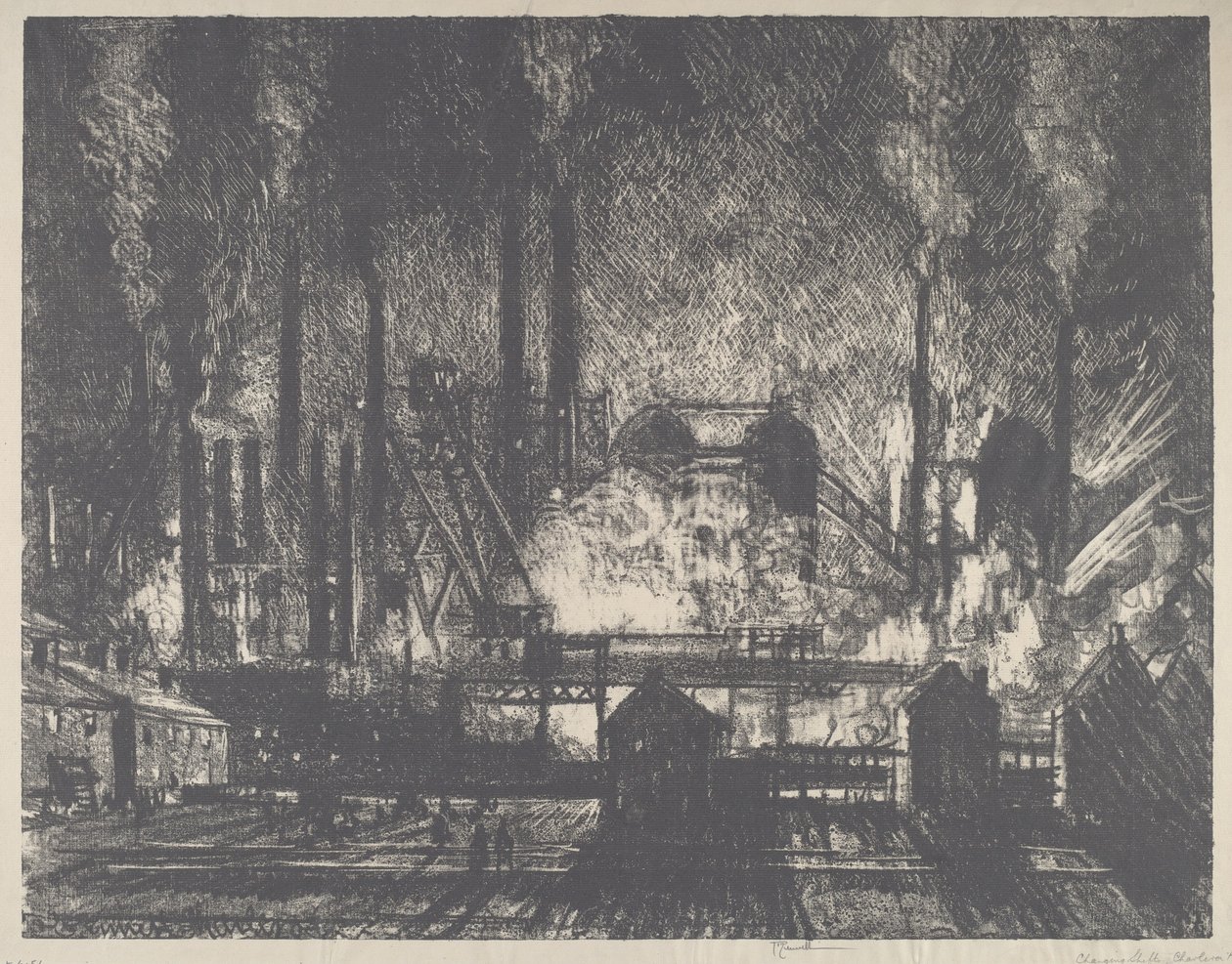 Cambio de Turnos, Charleroi de Joseph Pennell