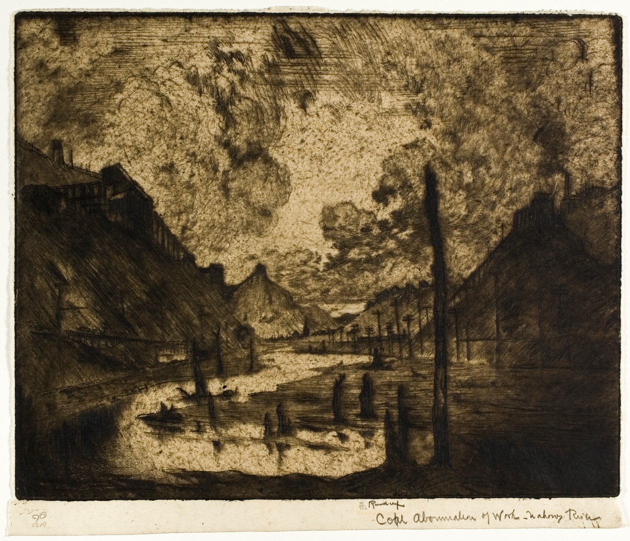 Carbón - Abominación del trabajo, río Mahanoy de Joseph Pennell