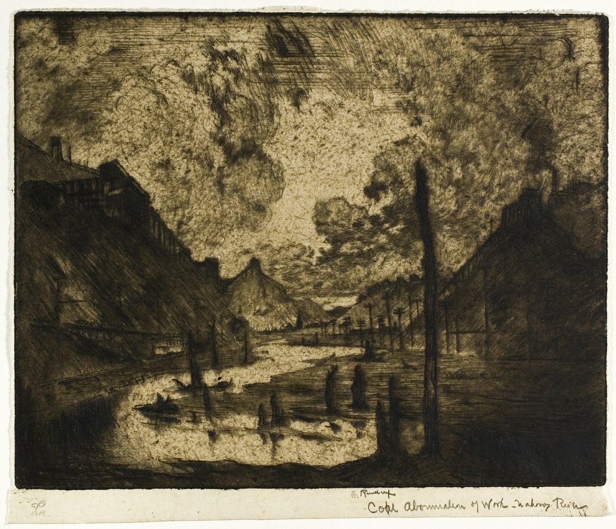 Carbón-Abominación del Trabajo, Río Mahanoy de Joseph Pennell