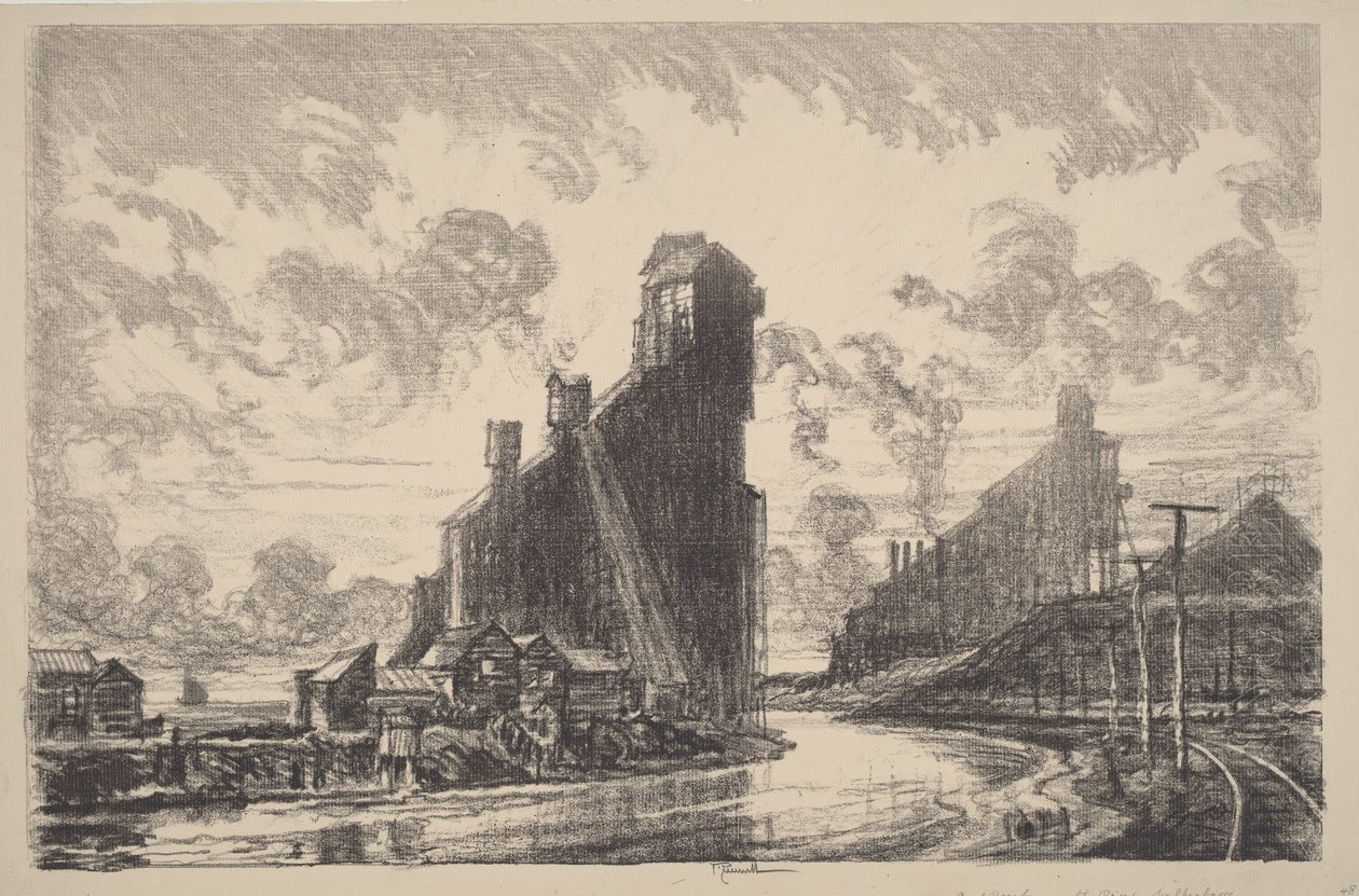 Trituradora de carbón en el río de Joseph Pennell