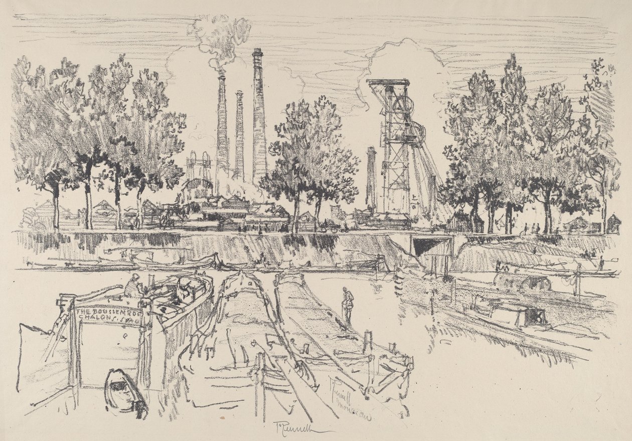Minas de carbón, Monceau, Francia de Joseph Pennell