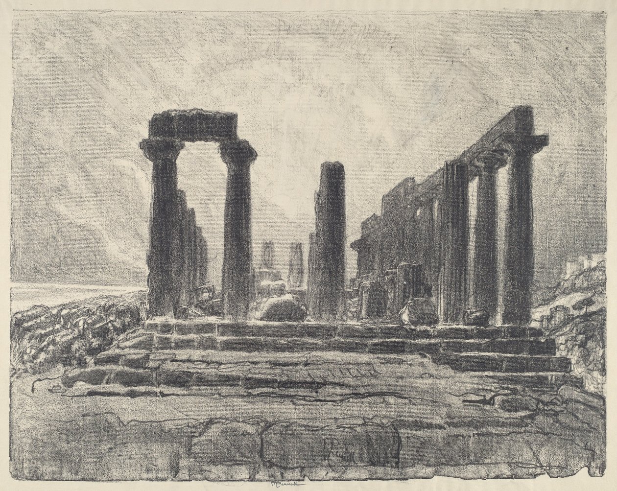 Columnas del templo de Juno, Girgenti de Joseph Pennell