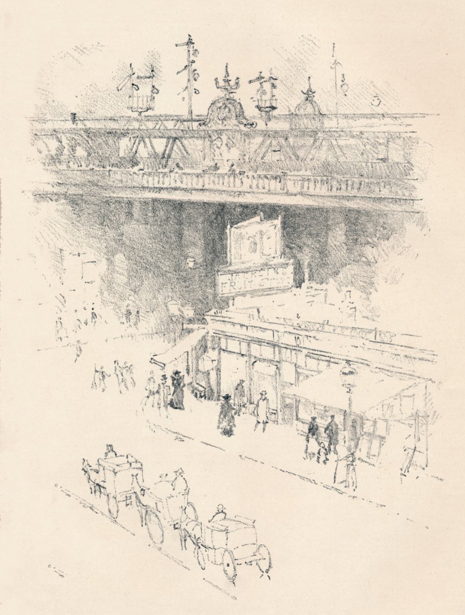 Esquina de Villiers Street, Charing Cross, 1896 de Joseph Pennell