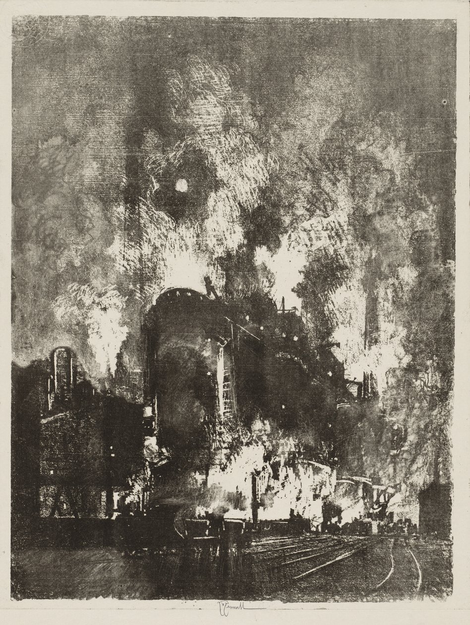 Trabajo de guerra inglés: hornos de noche de Joseph Pennell