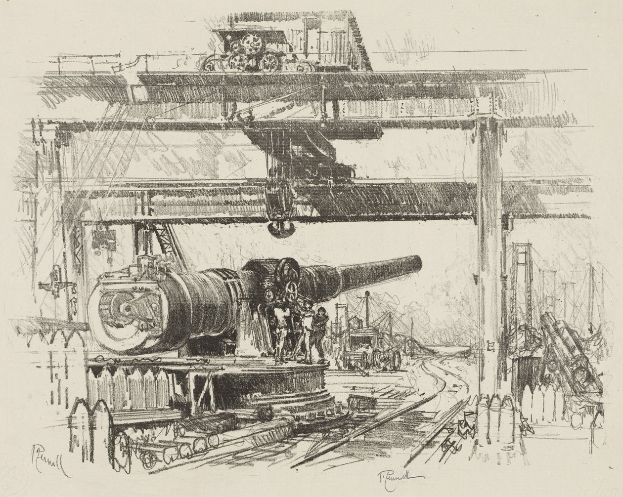 Trabajo de guerra inglés: Prueba de armas de Joseph Pennell