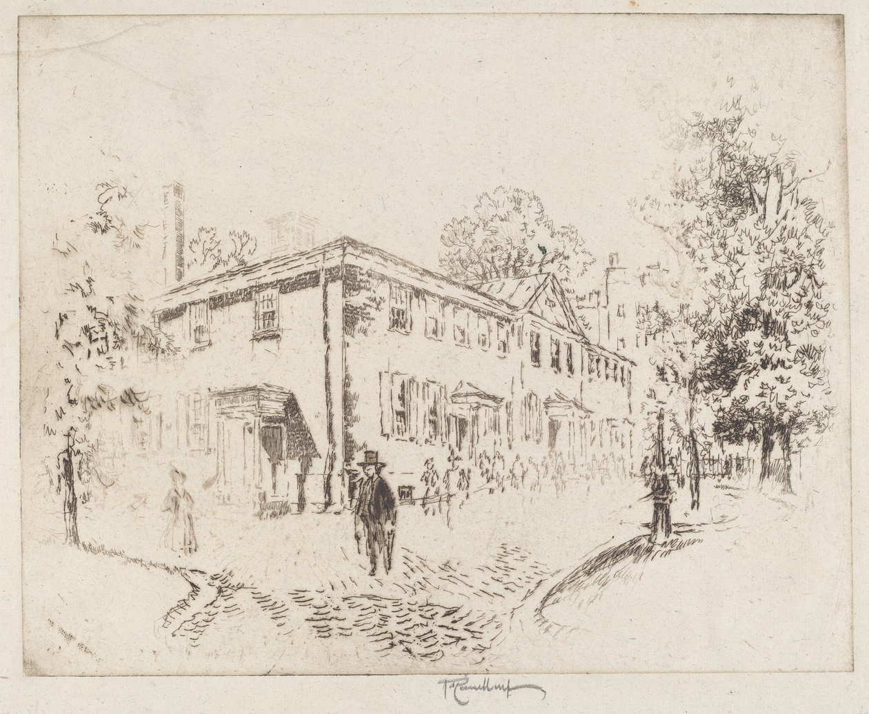 Casa de reuniones de la Cuarta Calle, Filadelfia de Joseph Pennell