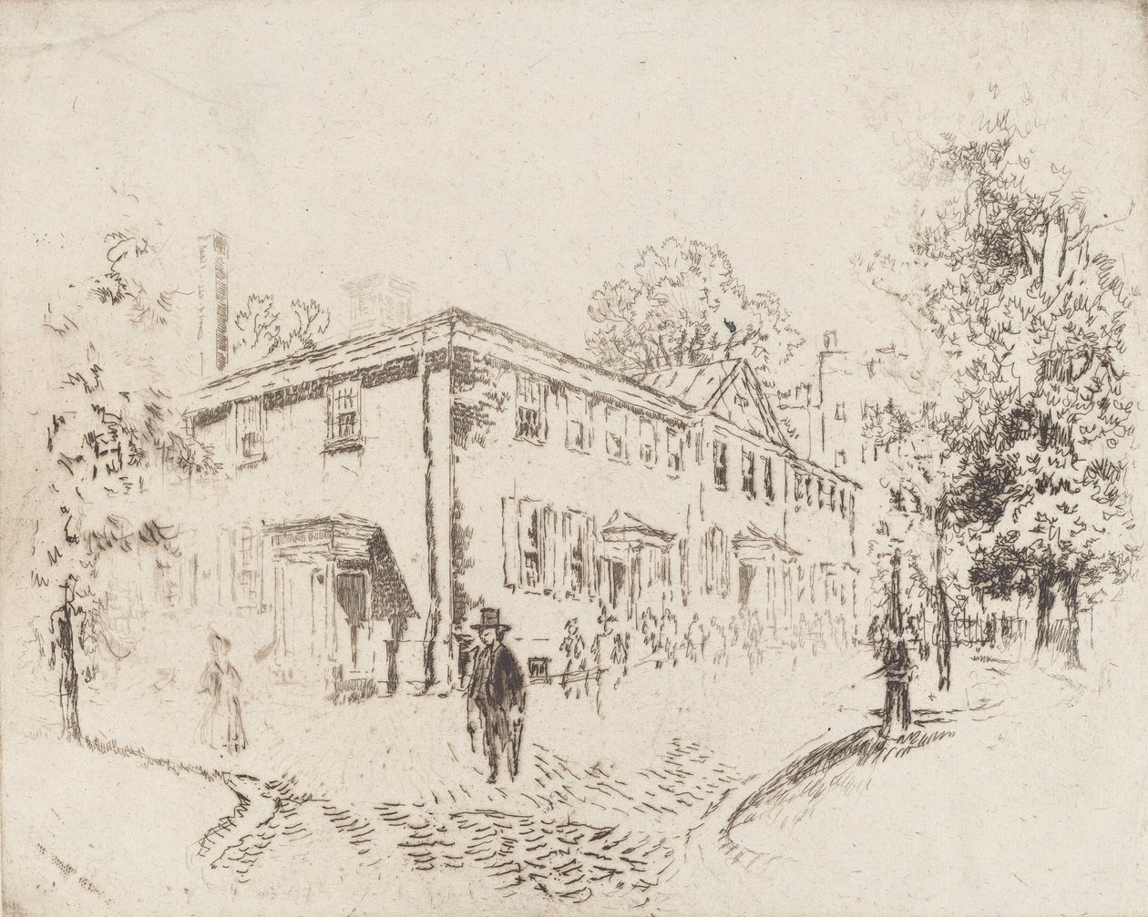 Casa de Reuniones de Fourth Street, Filadelfia, 1920 de Joseph Pennell