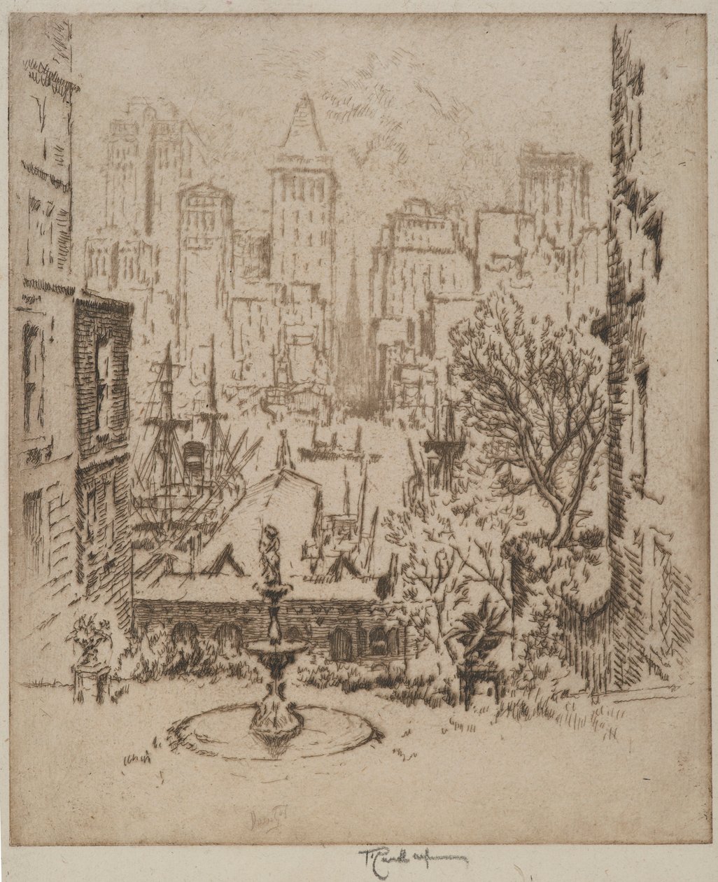 De Clark Street a Wall Street, 1924 de Joseph Pennell