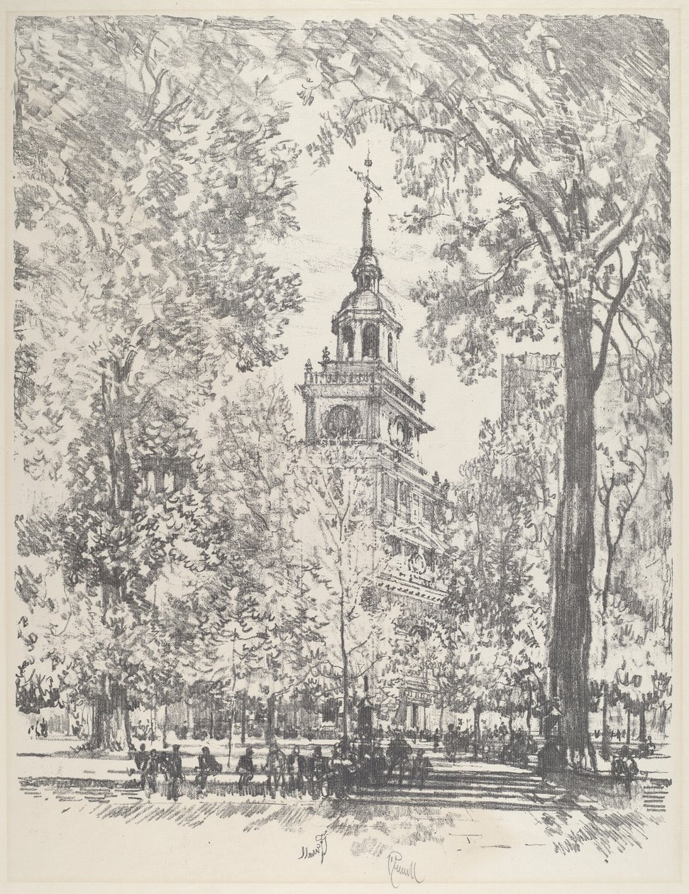 Plaza de la Independencia y la Casa del Estado de Joseph Pennell