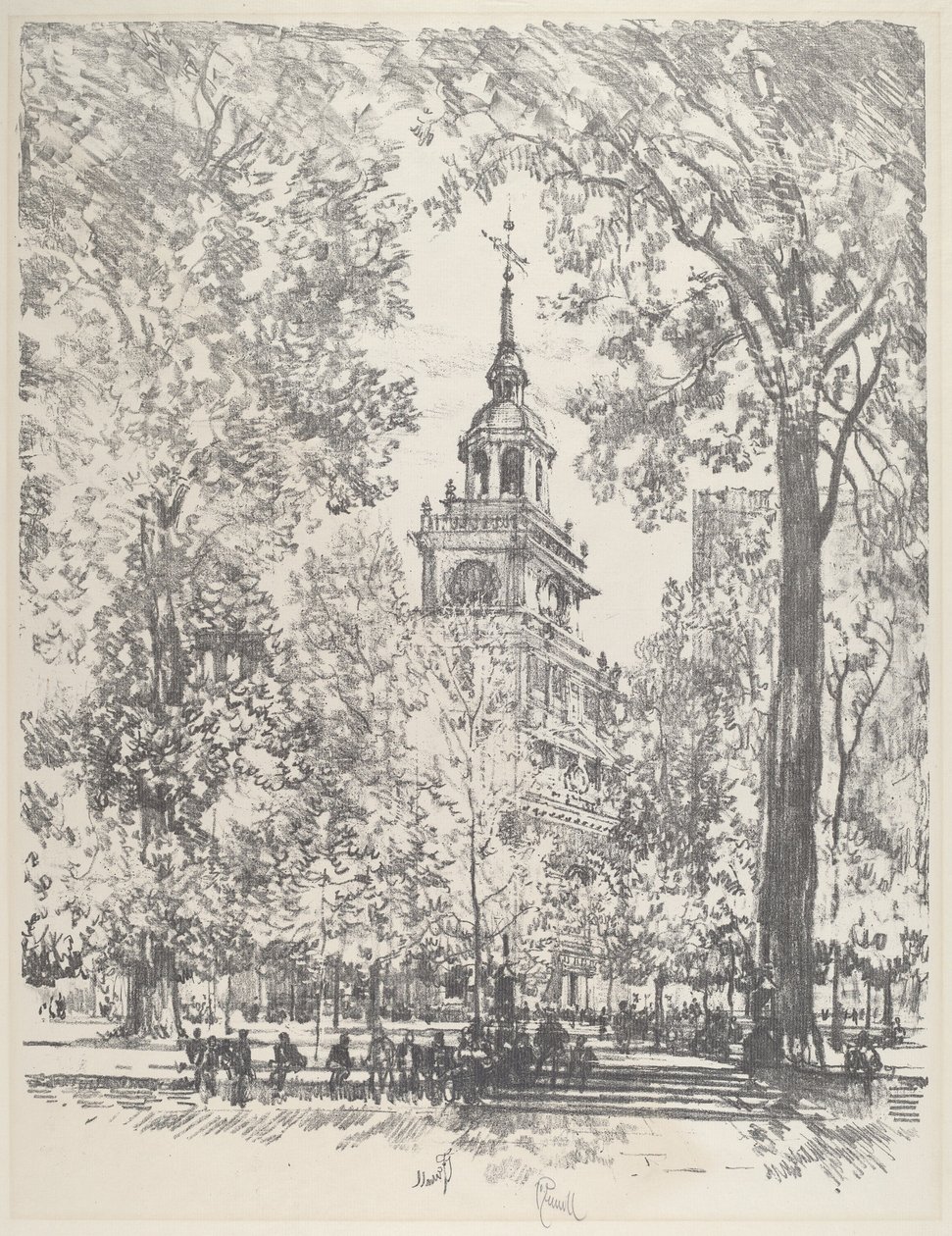 Independence Square y la State House de Joseph Pennell