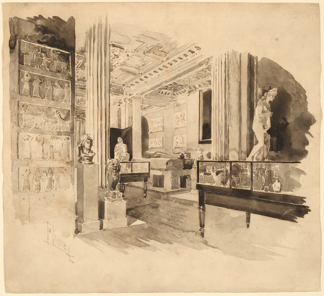 Interior, Museo Fitzwilliam de Joseph Pennell