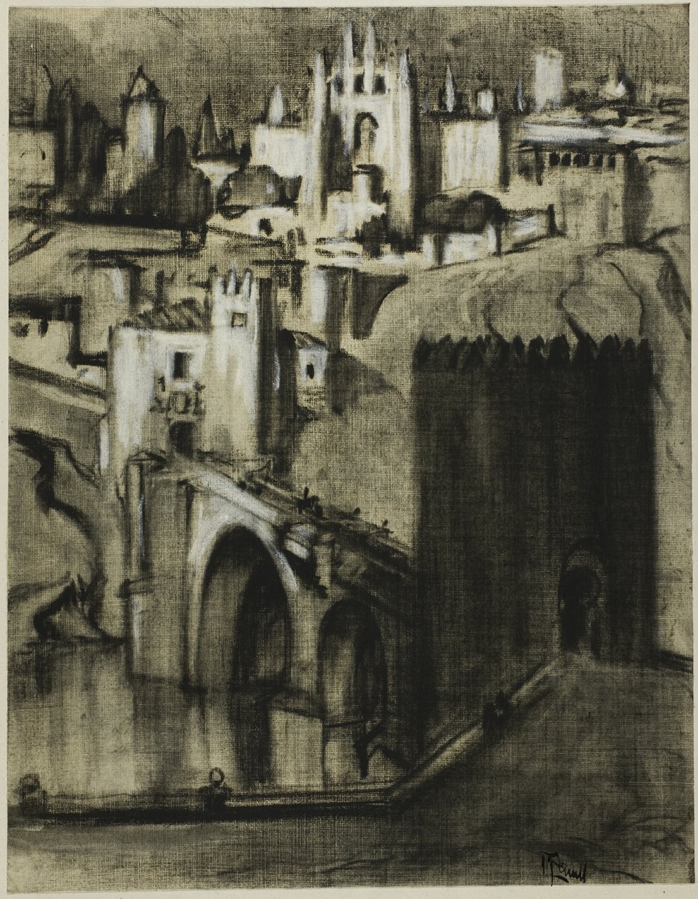 Son carriles de palacios adosados alrededor de la ladera, Toledo de Joseph Pennell