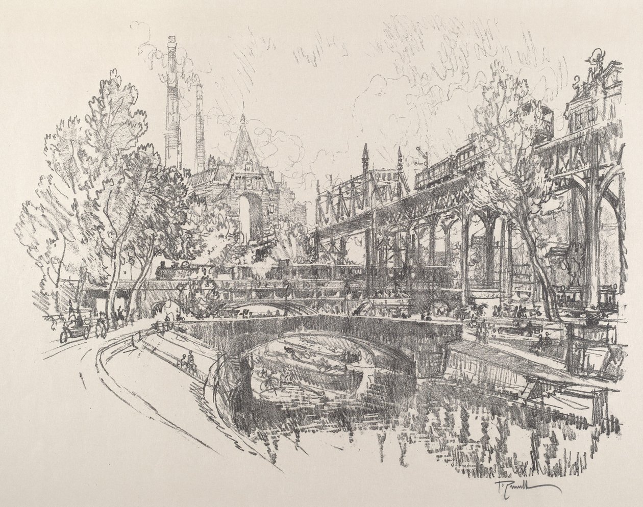 Canal Landwehr, Berlín de Joseph Pennell