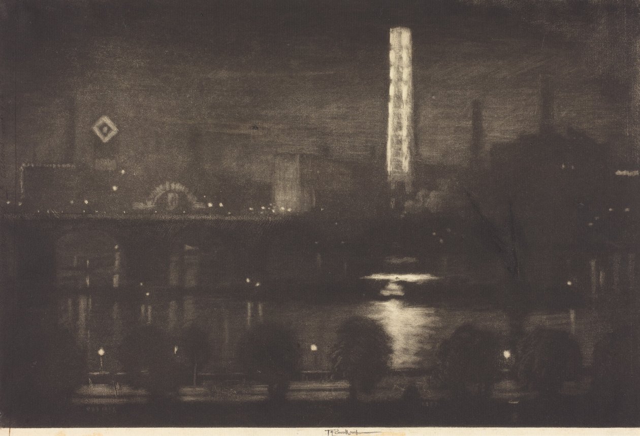 Noche londinense, whisky y té de Joseph Pennell