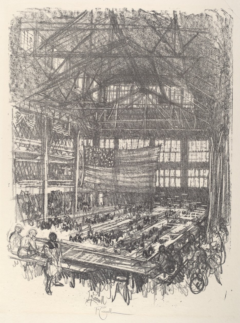 Fabricando rifles, 1917 de Joseph Pennell
