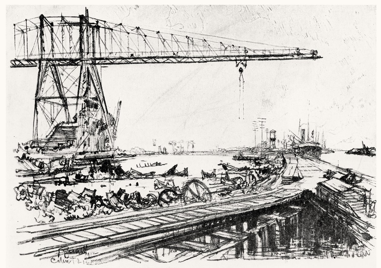 Monte Esperanza, lámina II de El Canal de Panamá por Joseph Pennell, 1912 de Joseph Pennell