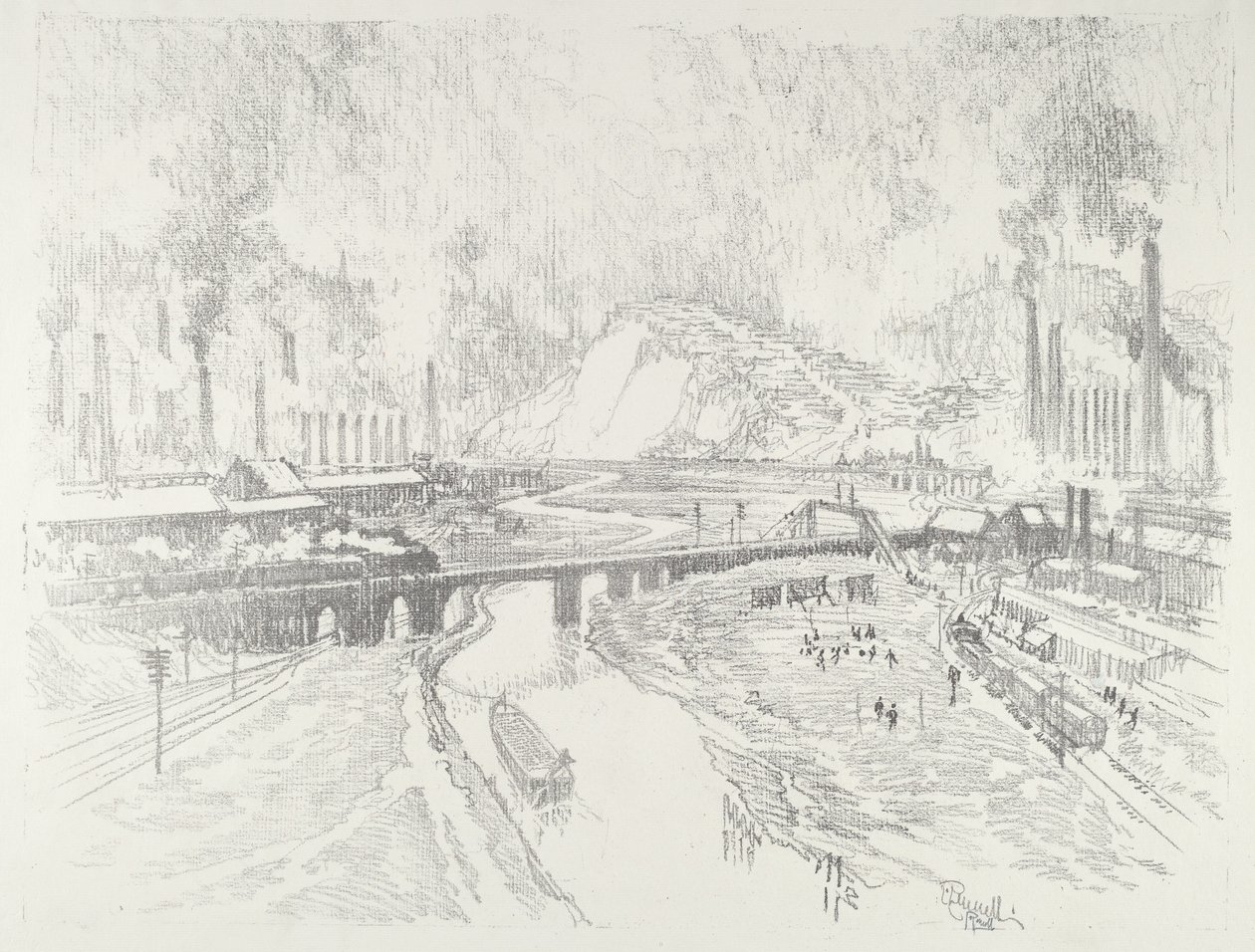 Ciudad de municiones, 1916 de Joseph Pennell