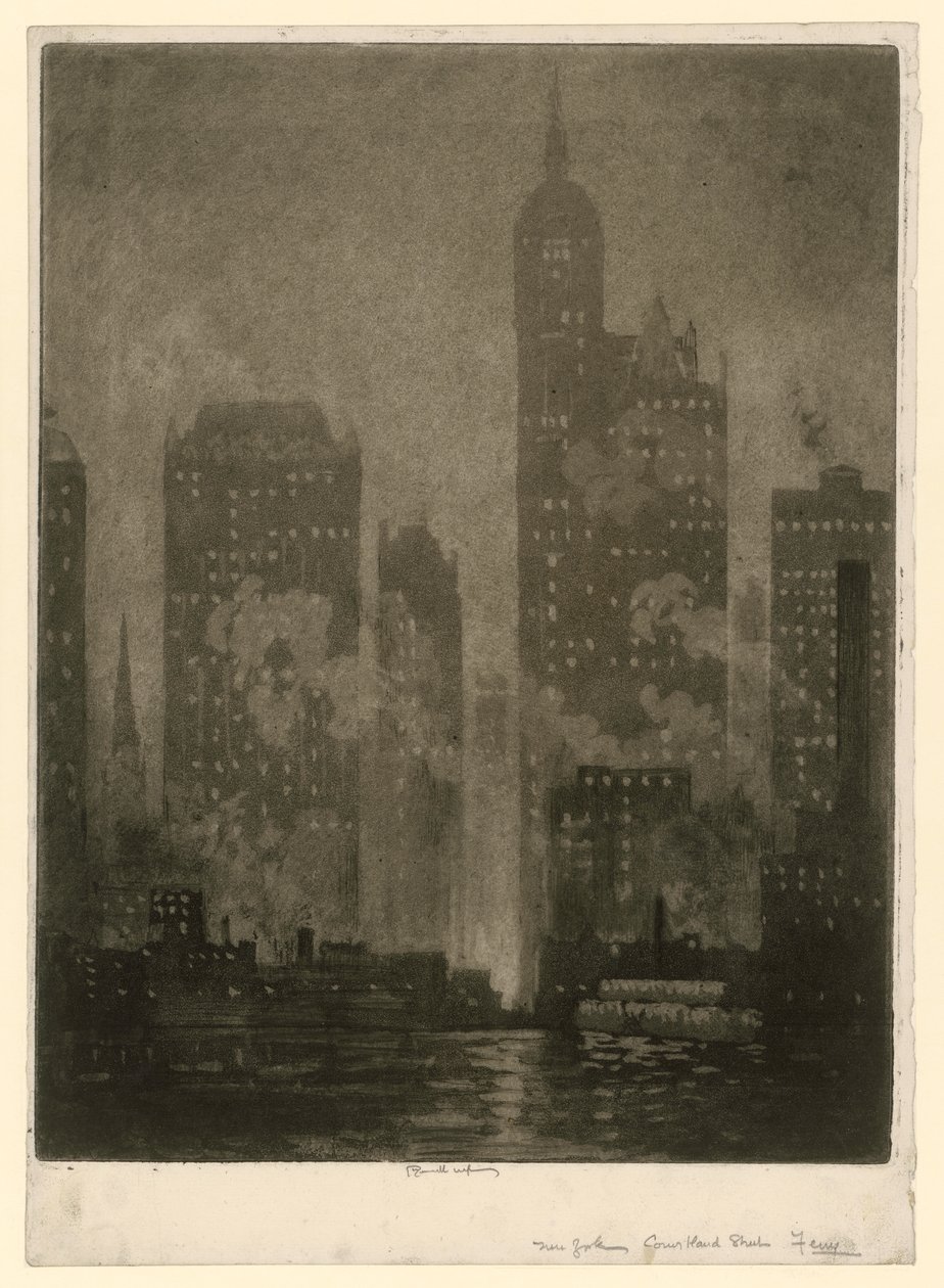 Nueva York. Ferry de Courtland Street de Joseph Pennell