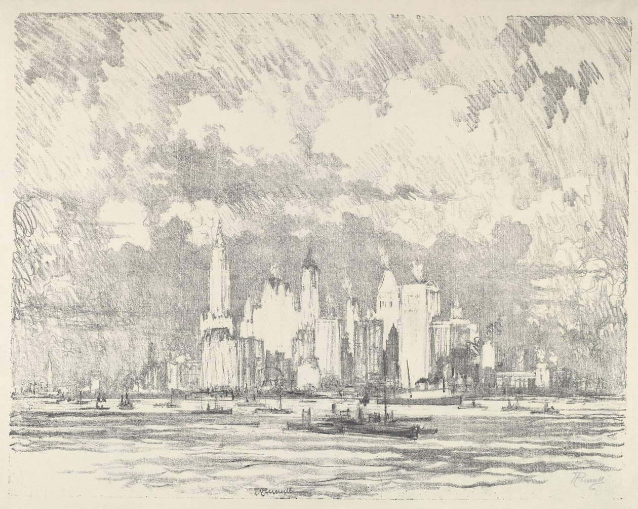 Nueva York Desde la Isla Ellis, 1910 de Joseph Pennell