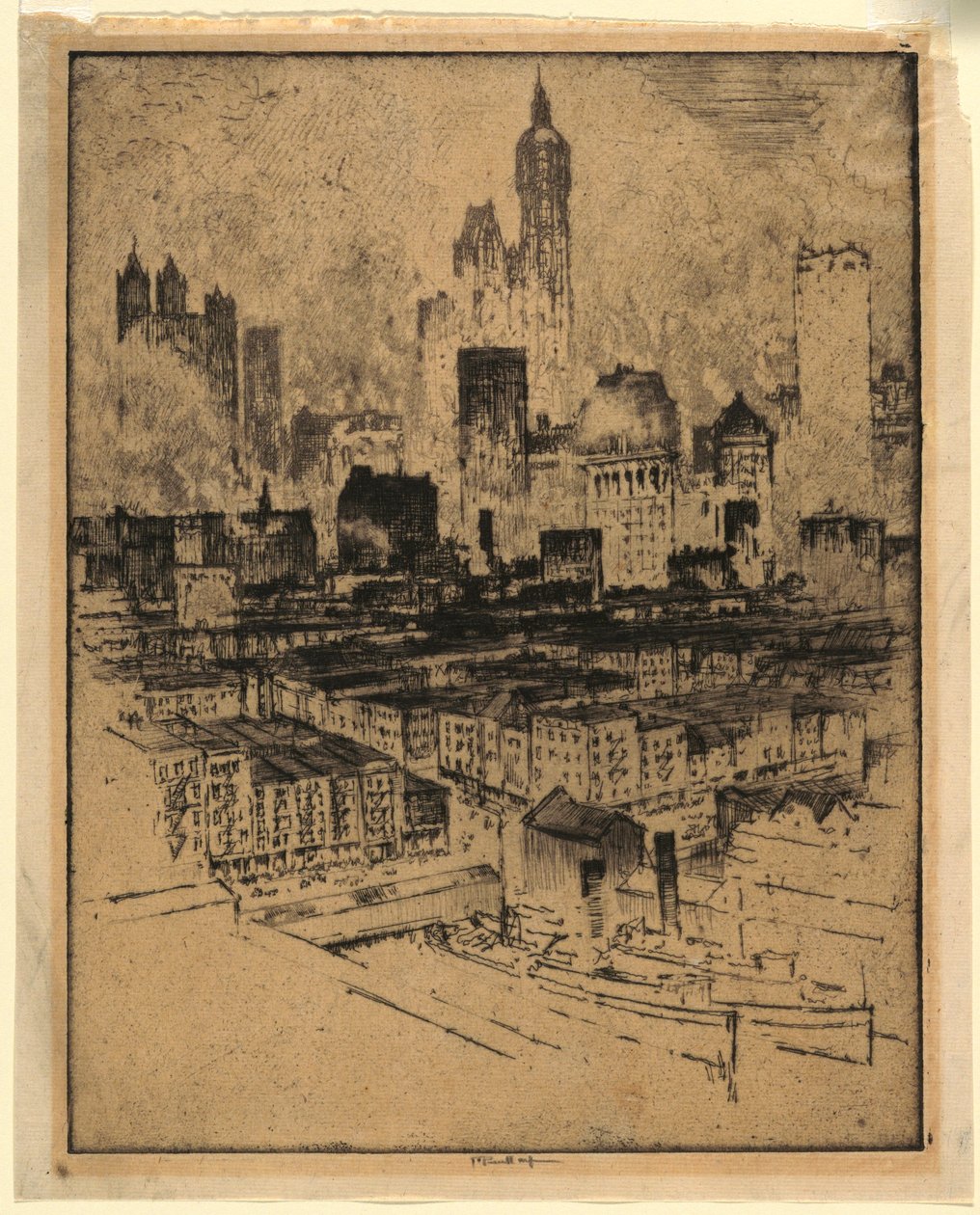 Nueva York desde el Puente de Brooklyn de Joseph Pennell