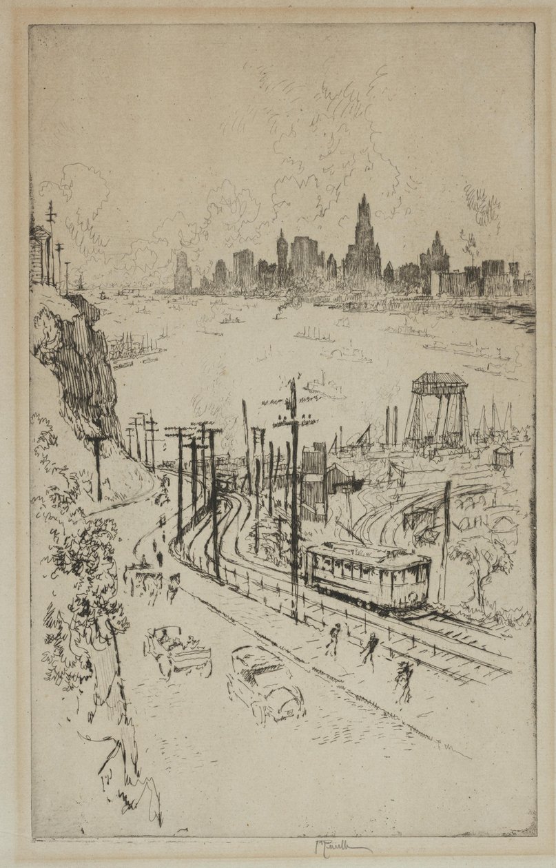 Nueva York, desde Nueva Jersey de Joseph Pennell