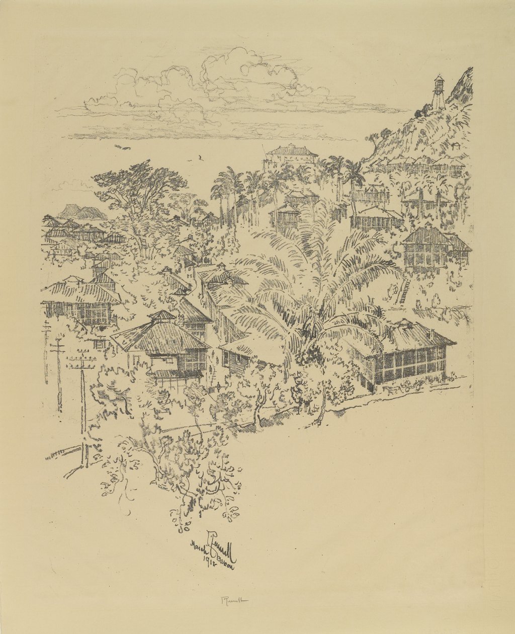 Oficial Ancon. Edificios de Administración, 1912 de Joseph Pennell