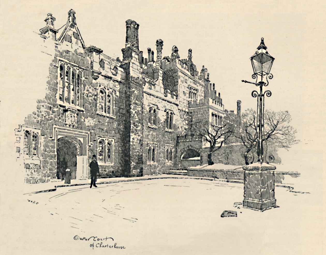 Antigua Charterhouse: El Patio del Maestro, 1886 de Joseph Pennell