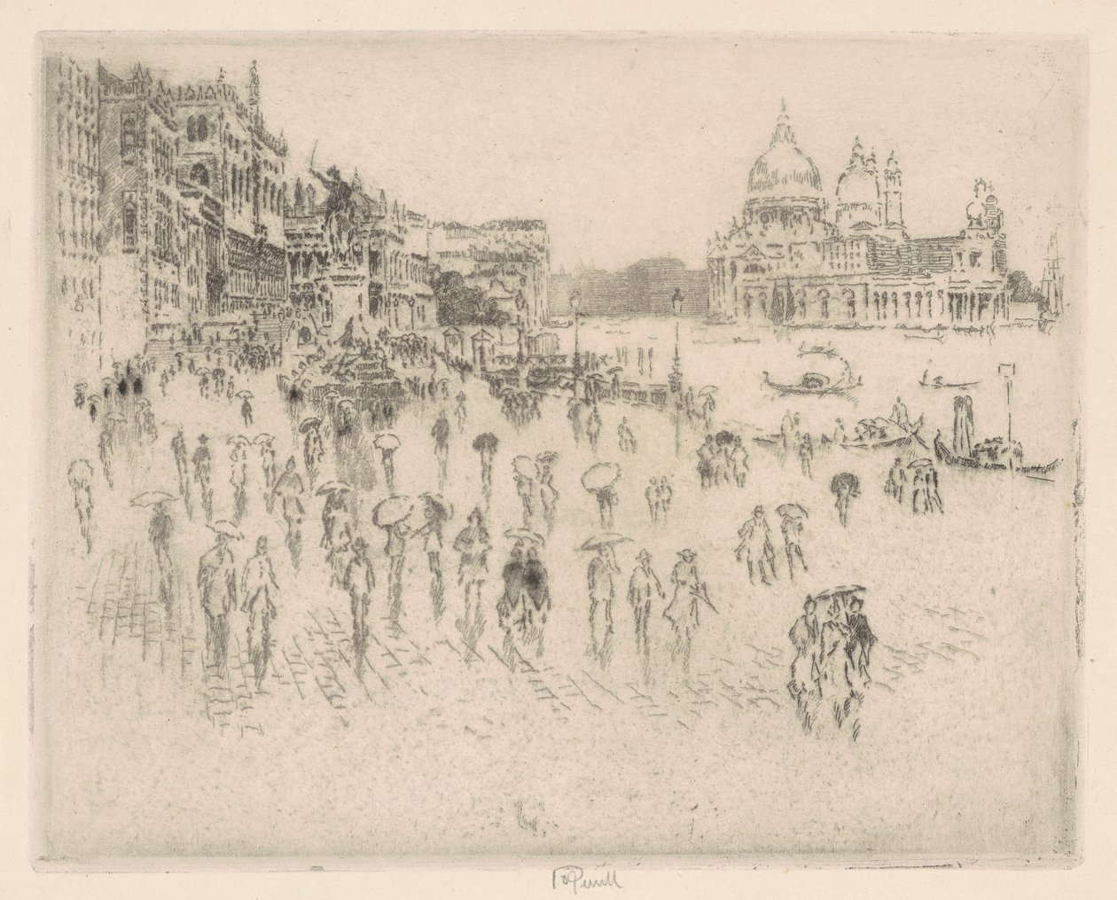 En la Riva, desde la ventana de Pennell, 1883 de Joseph Pennell