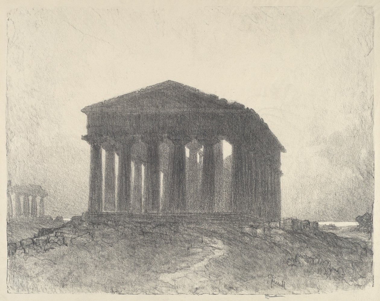 Paestum, Atardecer de Joseph Pennell