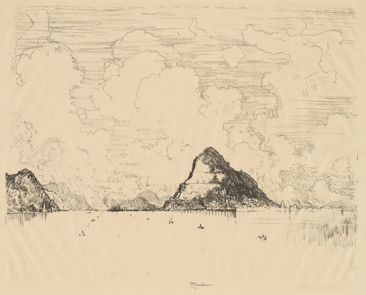Panamá: Entrada al Canal desde el Pacífico, 1912 de Joseph Pennell