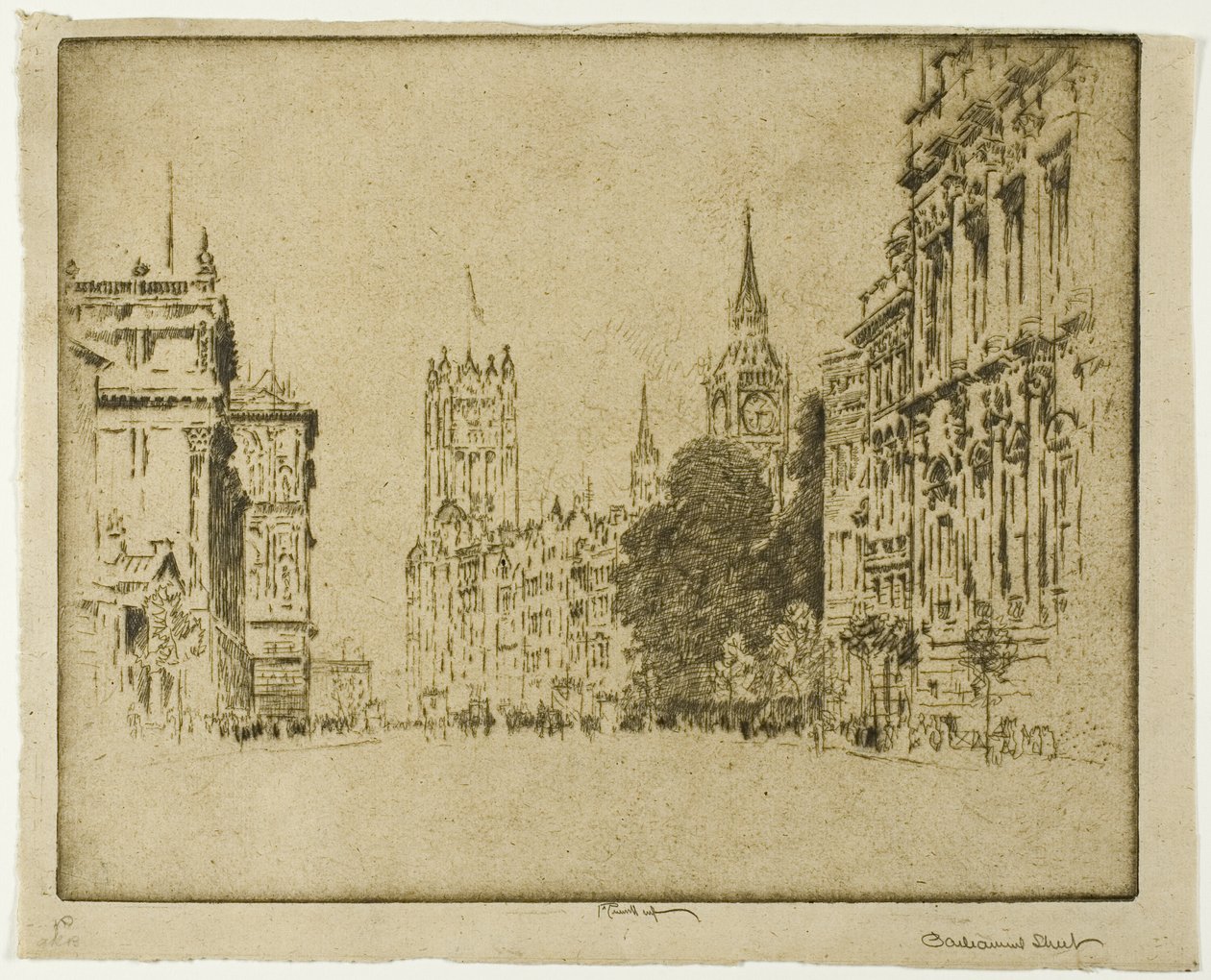 Calle del Parlamento, Westminster de Joseph Pennell