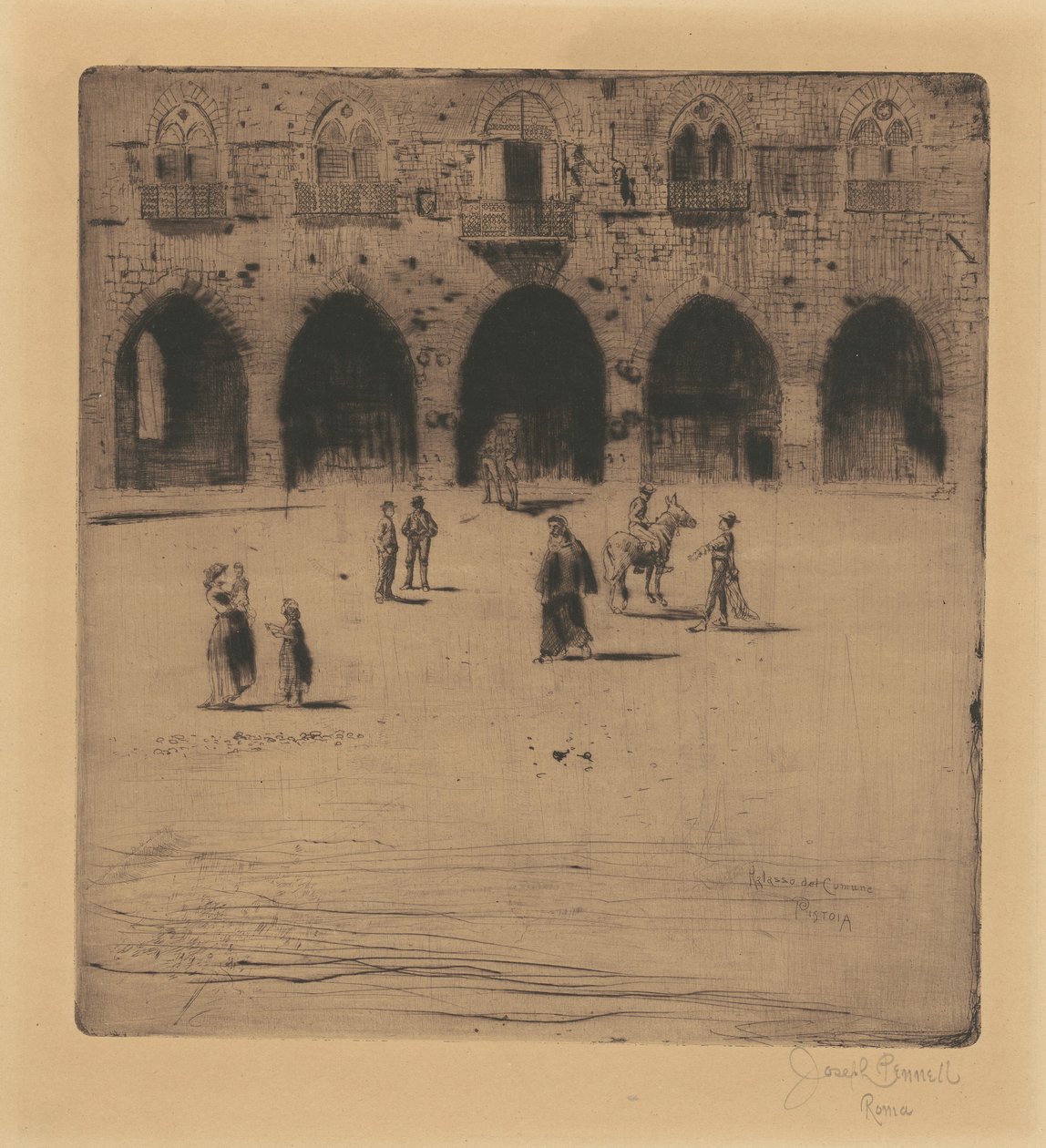 Plaza del Comune, Pistoia de Joseph Pennell