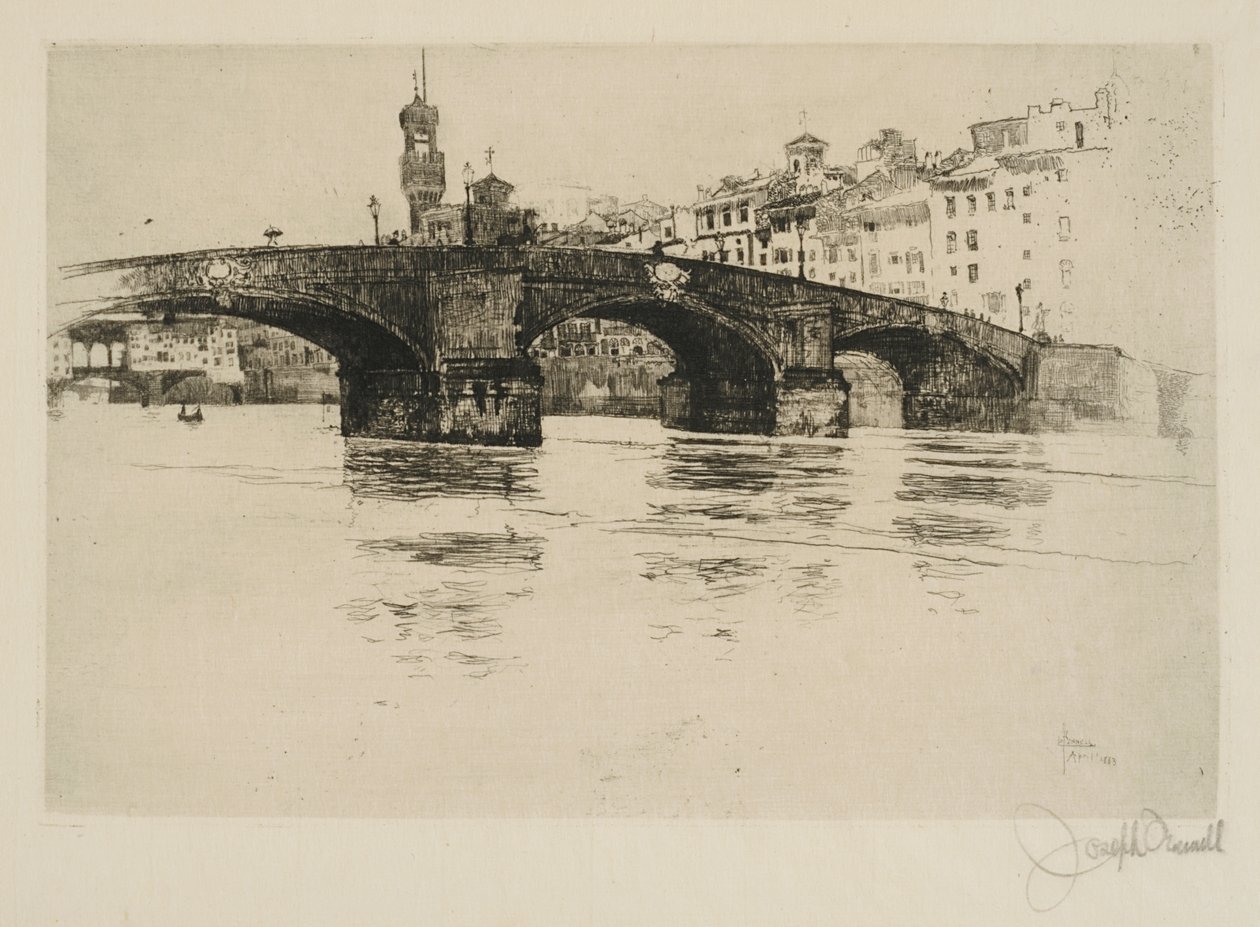 Ponte Santa Trinita, Florencia de Joseph Pennell
